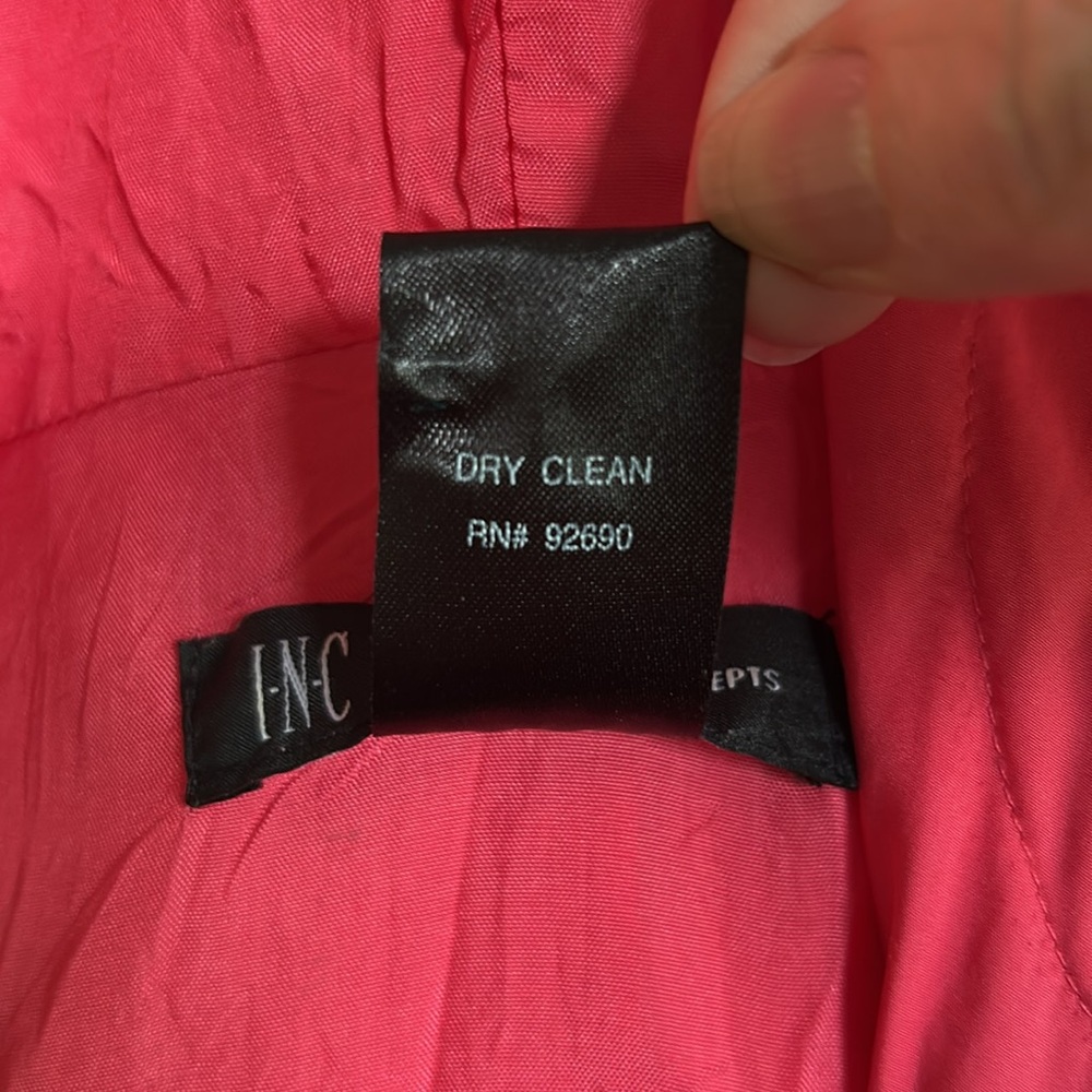 INC International Concept Vibrant Pink Hooded Pullover Jacket.  Lined. Size M - Picture 11 of 11